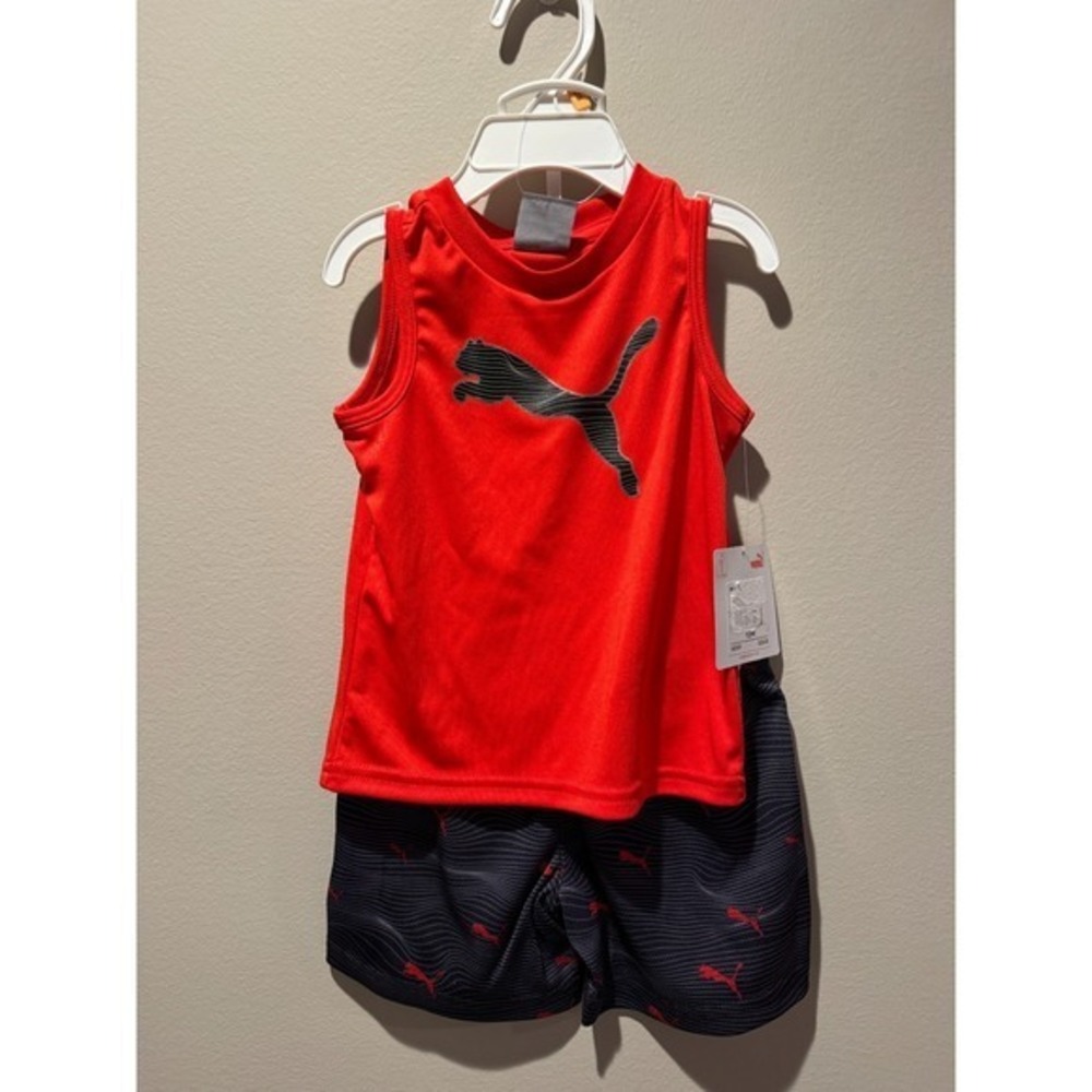 PUMA Baby Boy 2-Piece Tank Top & Shorts Set Size 12 Months Athletic Outfit:(109)